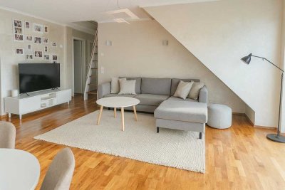 Lichtdurchflutete 3-4 Raum- Maisonette-Wohnung Süd-West Balkon hochwertige EBK im Frankfurter Bogen