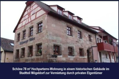 Schöne 78m² Hochparterre-Wohnung in Nürnberg-Mögeldorf