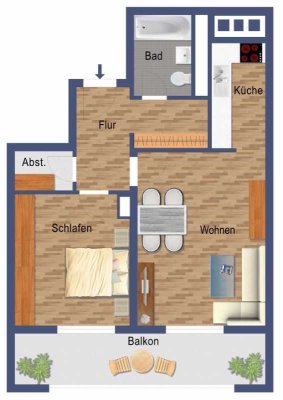 Hier werden Sie sich Wohlfühlen- 3-Zimmerwohnung in Grevenbroich-Südstadt