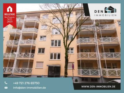 Attraktiv vermietete 2-Zimmer-Dachgeschosswohnung mit TG-Stellplatz in der Karlsruher Weststadt