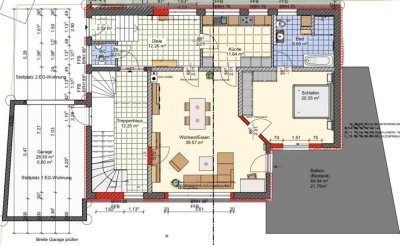 Moderne, großzügige 2-Zimmerwohnung / Erstbezug nach Umbau/ Balkon
