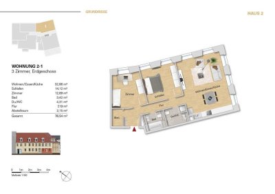 ***3 Zi.-Wohnung im EG, WE 2-1 sofort verfügbar***