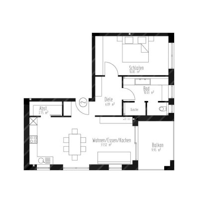 Moderne 2-Zimmer-Wohnung in Traumlage