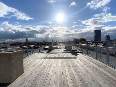 ERSTBEZUG mitten im KIEZ | AUFDACHTERRASSE + WEST-LOGGIA | OFFENES STUDIO-APT. | MÖBLIERT | LIFT