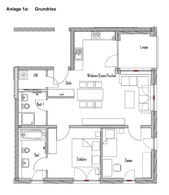 Attic Apartment mit 3 Zimmern, Balkon und Aufzug in Trier-Feyen
