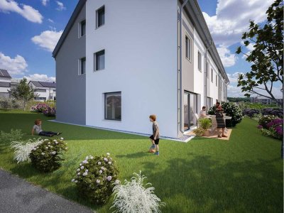 A+ Neubau-Niedrigenergiehäuser: Ensemble mit fünf Häusern in Massivbauweise