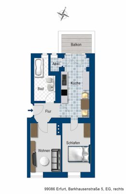 2 Zimmerwohnung mit Balkon