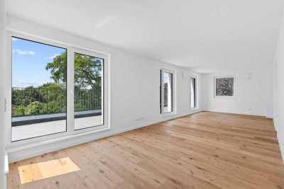 Bezugsfertiges  Neubau - Penthouse mit großer Südwest-Terrasse und Garage – KfW-40-Standard in gr...