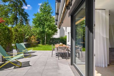 Ästhetik, Behaglichkeit, Komfort: Neuwertige 4-Zimmer-Gartenwohnung mit wohnlicher Hobbyeinheit