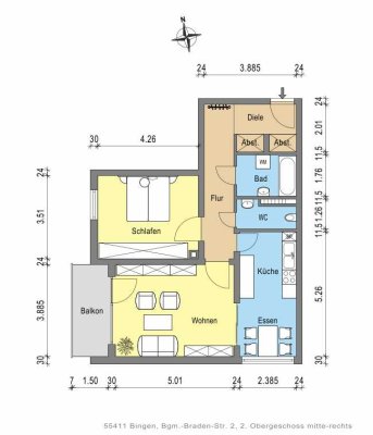 Gehräumige 2-Zimmer-Wohnung in ruhiger Lage