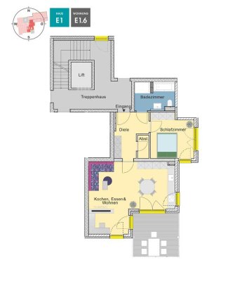 MEISTERSTÜCK |  2 Zimmer Obergeschoss mit großzügigem Südbalkon und mit Abstellraum