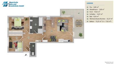 -NEUBAUPROJEKT- Moderne 3-Zimmer-Etagenwohnung in toller Lage von Winzer!