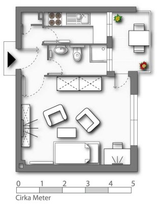 Zentrumsnahe 2 - Zimmer Wohnung im Herzen von Uetersen | 30 m² | mit Balkon