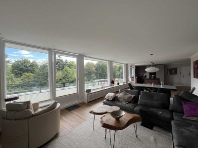 Ohne Makler: Penthouse-Refugium mit privatem Spa, Weitblick und parkähnlicher Anlage in Othmarschen