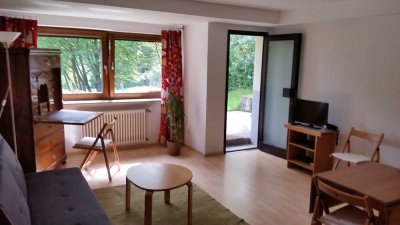 Stilvolle, gepflegte 2-Zimmer-Wohnung mit Terrasse und Einbauküche im Naherholungsgebiet