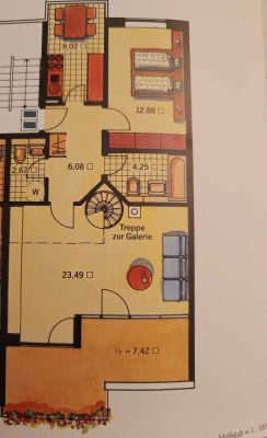 Stillvolle 2-Zimmer-Maisonette-Wohnung mit Balkon und EBK in Unterföhring