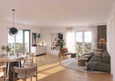 PARKSIDE: sonniges 1-Zimmer-Apartment mit Balkon und Blick direkt in den Park
