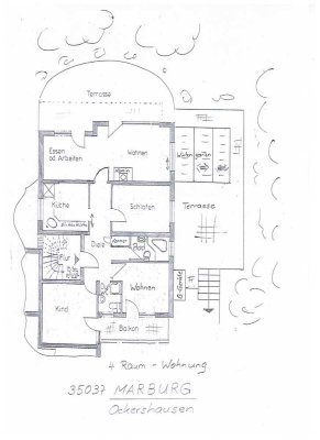 Schöne 4-Zimmer-Wohnung mit Einbauküche in Marburg