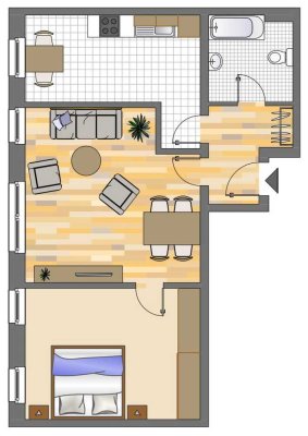 2-Zimmer-Wohnung in Herne Sodingen tapeziert inklusive Umzugsgutschein