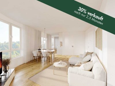 Lichtdurchflutete 1,5-Zimmer Neubauwohnung mit Balkon am Grafenberger Wald