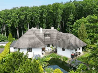 LANDHAUS MIT GROSSEM, SONNIGEN GRUND AM WALDRAND