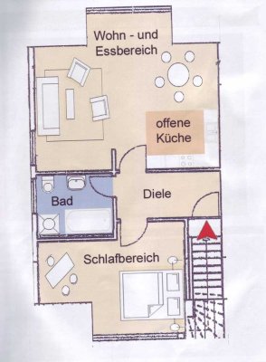 Helle 2-Zimmer Dachgeschosswohnung in Köln-Sürth
