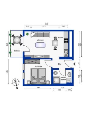 Erstbezug! 2-Zimmer EG-Wohnung mit Balkon in Magdeburg-Buckau