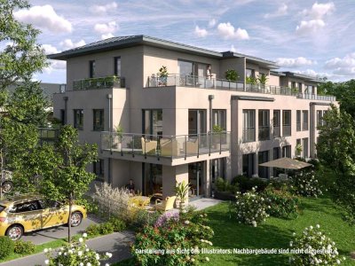 NEUBAU: Exklusive, zentrale 2-Zimmer Gartenwohnung mit Küche und Einzelstellplatz mit Wallbox