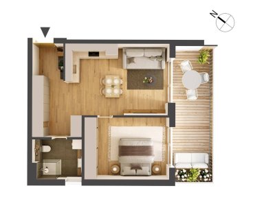 Hochwertige 2-Zimmer Neubauwohnung mit Balkon IW10