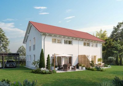 Ruhige Neubau-Doppelhaushälfte – modern, lichtdurchflutet mit Süd-/Ostgarten & Carport