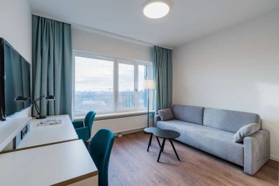Hochwertiges 24 m² Mikroapartment mit Concierge zur langfristigen Miete im 16. OG am Hbf