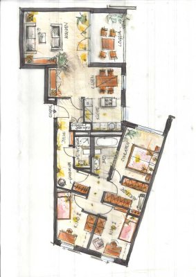 Exklusive 4-Zimmer-Wohnung mit sonnigen Süd-West Balkon (vermietet) in Düsseldorf