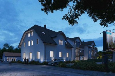Neubau mit Stil: 3 Zimmer, offene Wohnküche mit Kamin und Balkon
