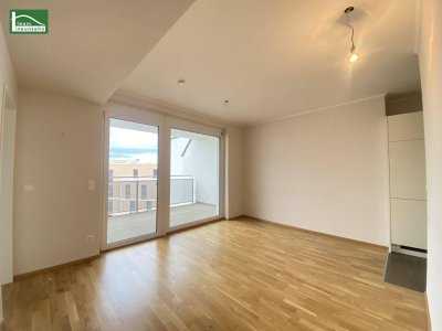 Wohnen im Mautner-Markhof nahe S-Bahn S7 Kaiserebersdorf - Innenhofausrichtung mit großer Loggia, Einbauküche und luxuriösem Bad! GEMEINSCHAFTLICHE DACHTERRASSE!