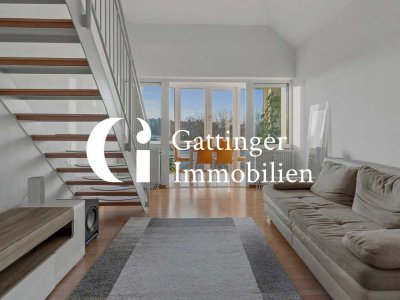 Traumhaft helle Galerie-Wohnung mit Blick über die Dächer von Dachau