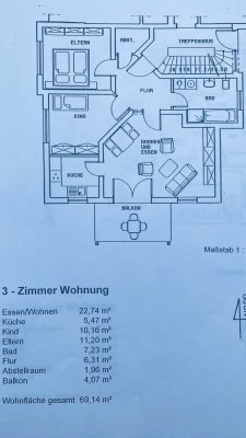 Helle 3-Zimmer Erdgeschosswohnung mit Balkon in Weinheim-Lützelsachsen