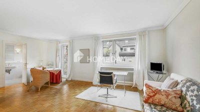 Gepflegte 1-Zi.-Whg. in Top-Lage mit franz. Balkon (ursprünglich 2 Zimmer, Rückumwandlung möglich)