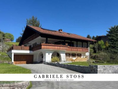 Rückzugsort/Hideaway: Exklusives Einfamilienhaus mit ELW, imposanter Bergsicht, Blk., Terr., Garten!