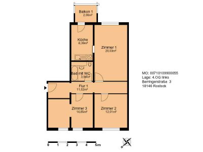 Große 3- Zimmer Wohnung in Dierkow ab sofort