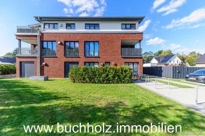 Buchholz – Neuwertig, seniorengerechte Terrassenwohnung mit Tiefgaragenstellplatz und Personenaufzug