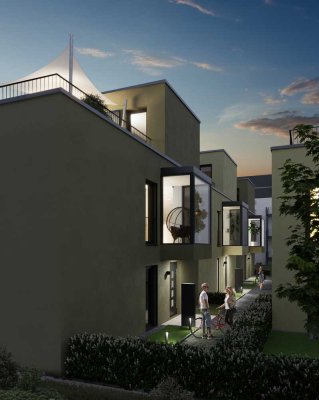 Modernes City-Eckhaus mit Garten und Dachterrassen in Bestlage