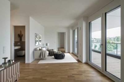 Luxuriöse 2-Zimmer Neubauwohnung mit Blick auf den Rhein im 2.OG
