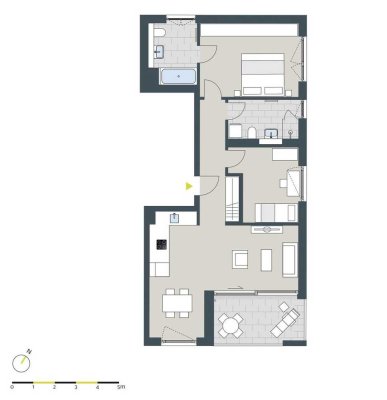 teilmöbliert 3-Zimmer Wohnung mit schönem Ausblick und gehobener Innenausstattung in Leonberg