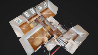 4 - Raum-Wohnung mit Balkon und Stellplatz im Zentrum von Weimar