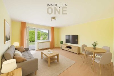 Barrierefreies 1-Zimmer-Appartement mit Terrasse und Garten in naturnaher Lage