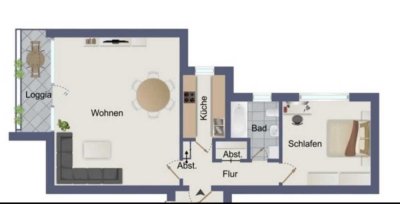 Schöne 2-Zimmer-Wohnung mit Balkon und Einbauküche in Rotenburg (Berliner Ring)–Nachmieter gesucht!