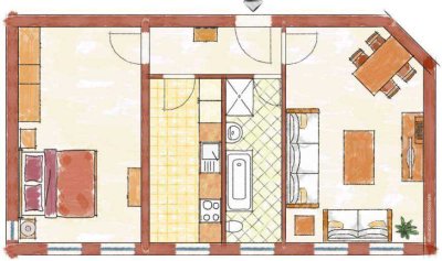 2-Raum-Wohnung mit Einbauküche in Stadtfeld Ost zu vermieten