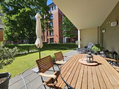 Exklusive Gartenwohnung in zentraler Lage -  Urbaner Luxus mit Ruhefaktor