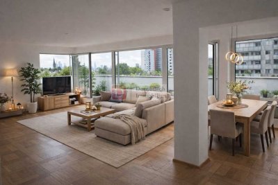 Top!! 157 m² Penthouse mit großer Süd-West-Dachterrasse und Skylineblick