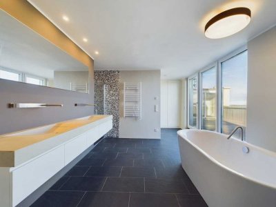 DAS PENTHOUSE:  einzigartiges, lichtdurchflutetes, loftartiges Wohnkonzept mit Bergblick